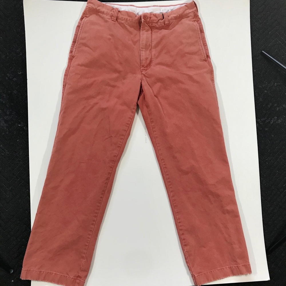 men’s JCrew “broken-in” chino, 32-30, faded Red